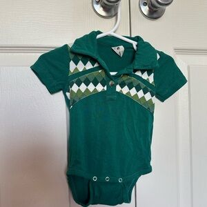 Kate Quinn 3-6m  Teal and White Onesie
